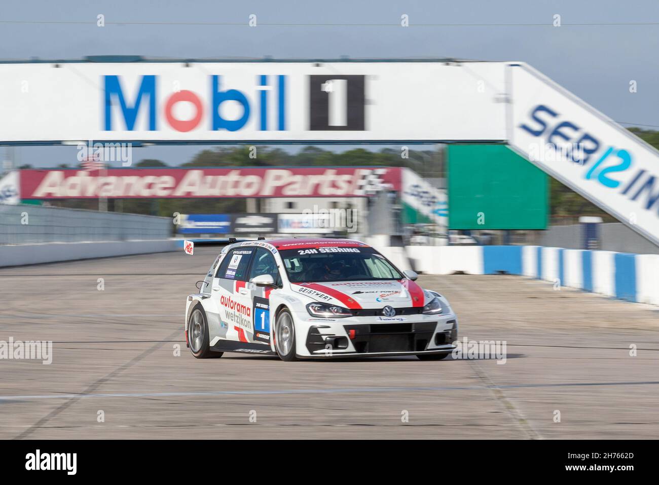 Sebring, USA. 19th Nov, 2021. 1 Autorama Motorsportby Wolf-Power Racing Volkswagen Golf GTi TCR DSG:Constantin Kletzer, Emil Heyerdahl, Fabian Danz, Jasmin Preisig during the 24H Series powered by Hankook. Schedule includes USA stops on November 19-21, 2021. Racing cars from the many countries, such as: Germany, USA, France, Nederland, Romania, Denmark, Canada, Spain, Great Britain, Italy; in many different classes: GT4, 991, GTX, GT3, TCR, TCX, P4. (Photo by Yaroslav Sabitov/YES Market Media/Sipa USA) Credit: Sipa USA/Alamy Live News Stock Photo