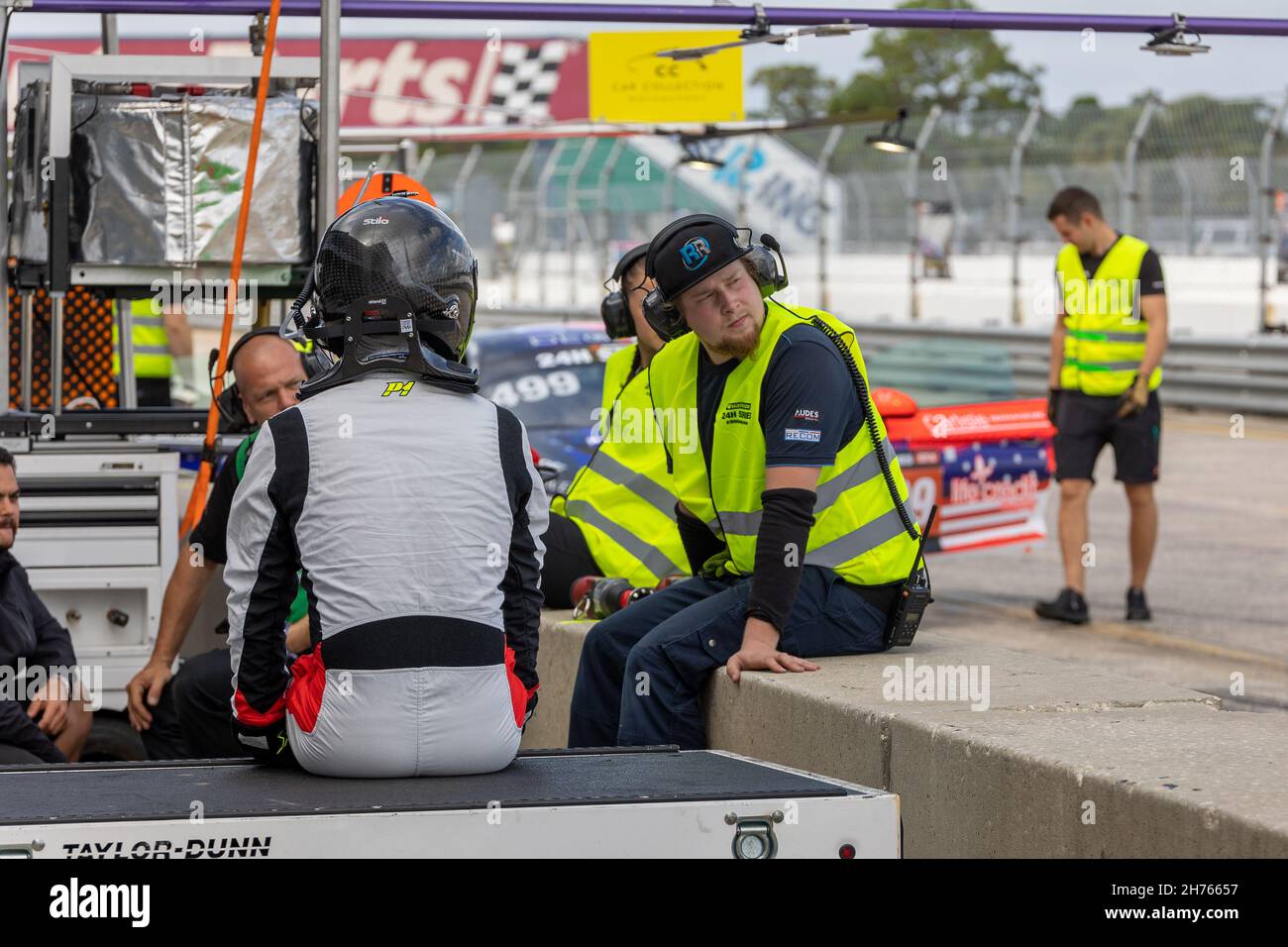 Sebring, USA. 19th Nov, 2021. Cars Pit Stop during 24H Series powered by Hankook. Schedule includes USA stops on November 19-21, 2021. Racing cars from the many countries, such as: Germany, USA, France, Nederland, Romania, Denmark, Canada, Spain, Great Britain, Italy; in many different classes: GT4, 991, GTX, GT3, TCR, TCX, P4. (Photo by Yaroslav Sabitov/YES Market Media/Sipa USA) Credit: Sipa USA/Alamy Live News Stock Photo