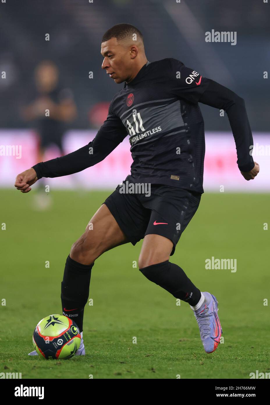 Paris, France, 20th November 2021. Kylian Mbappe of PSG during the Ligue 1 match at Le Parc des Princes, Picture credit should read: Jonathan Moscrop / Sportimage Stock Photo