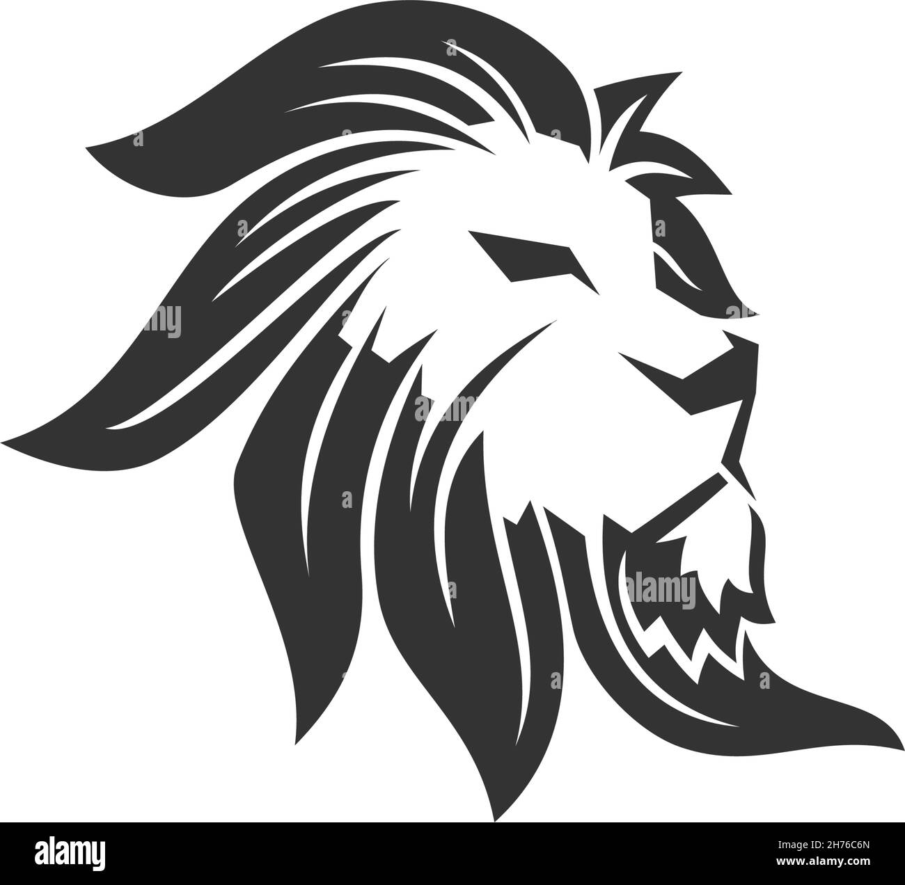 Lion Head Illustration Template Mascot Brand Identity Stock Vector