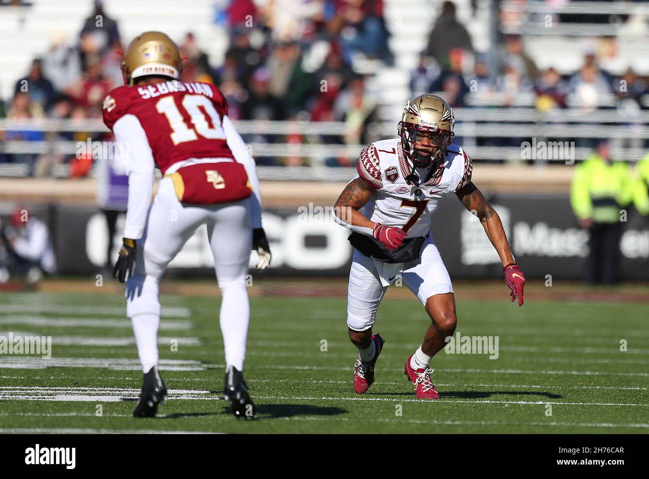 November 20, 2021; Chestnut Hill, MA, USA; Florida State Seminoles wide