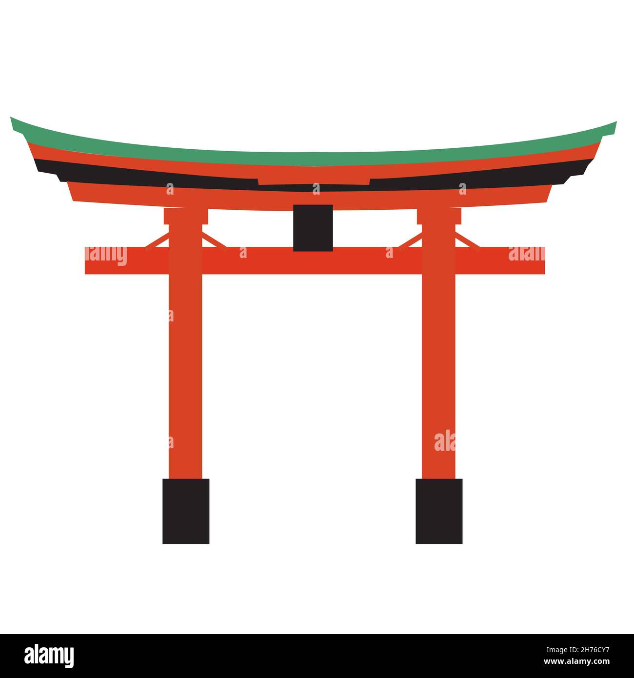 Japanese Torii gate icon on white background. Realistic Symbol of Japan. flat style Stock Photo