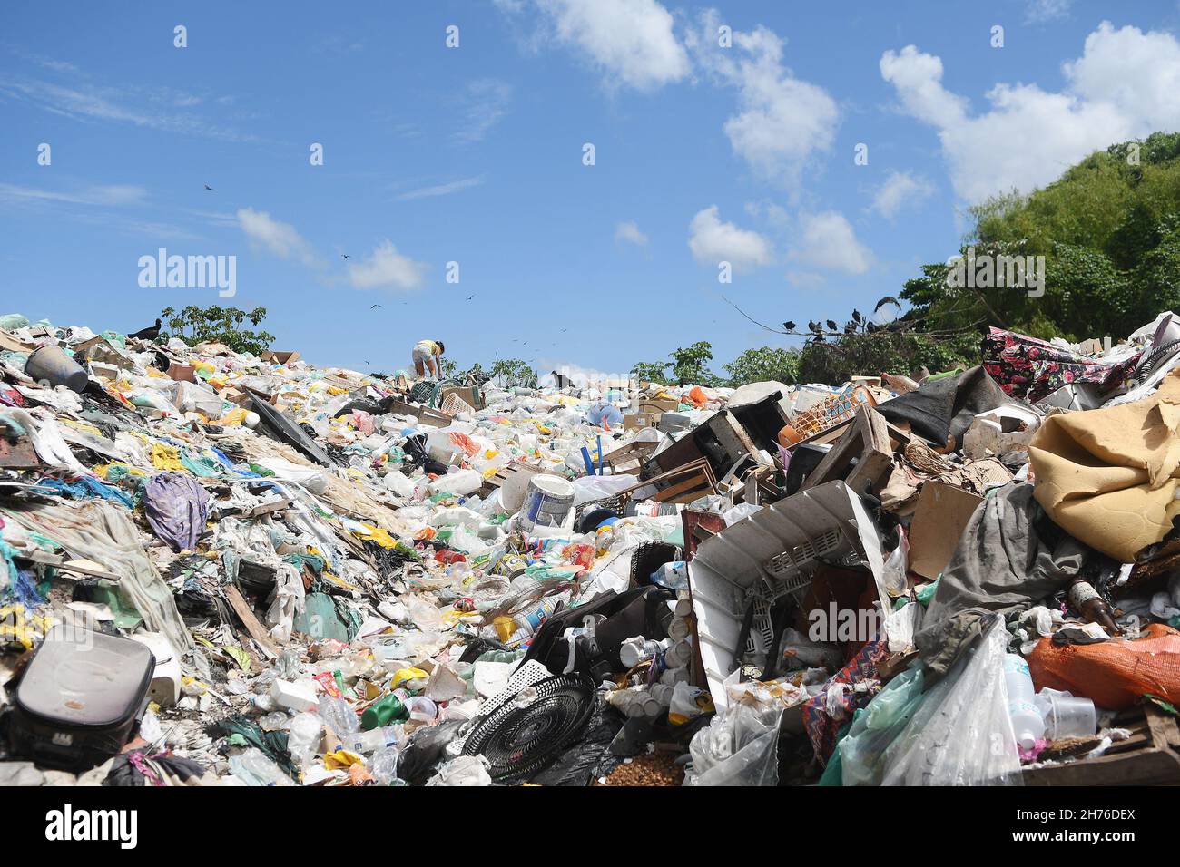 Afuá,Brazil,November 11, 2021. Child working in the dump of the city of Afuá, on the island of Marajó in the state of Pará. Stock Photo