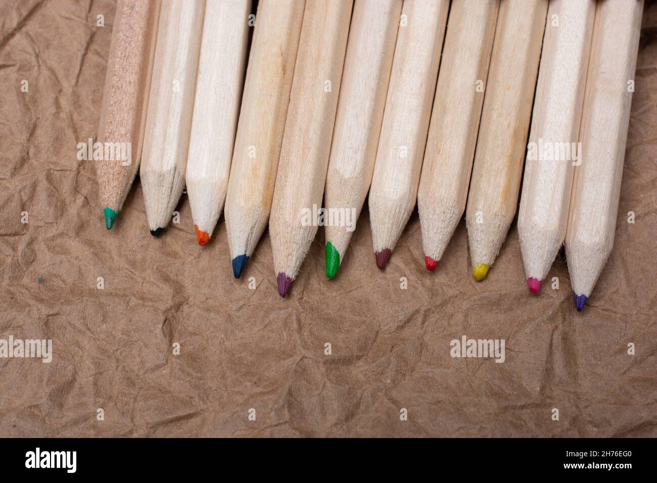 Colored pencilso paper  background Stock Photo