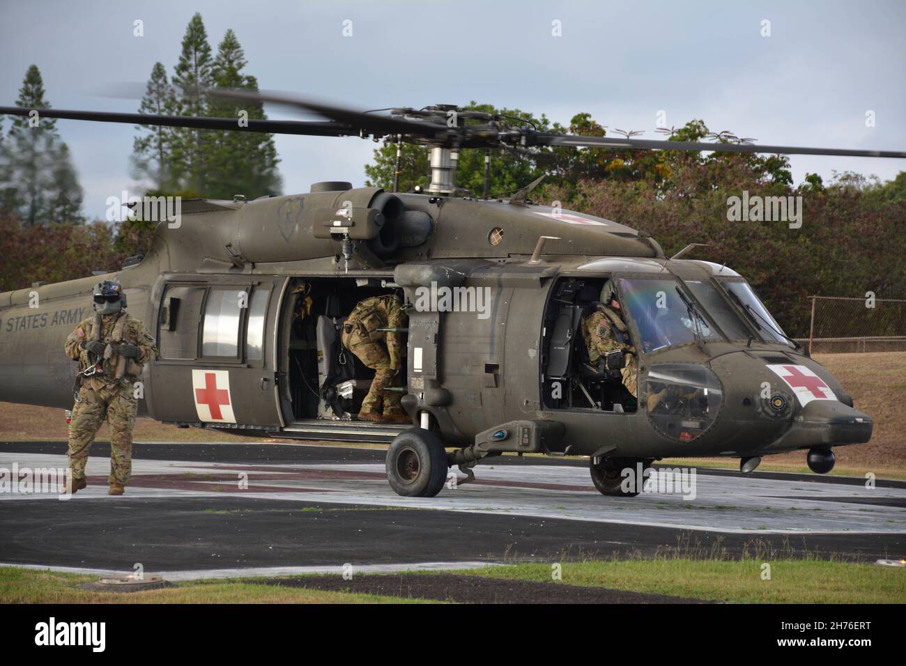 The 25th Combat Aviation Brigade brought in a HH60 medical evacuation