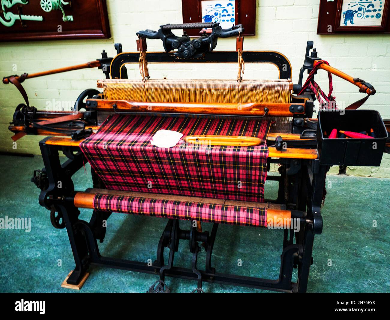 Lancashire weaving looms. This were attached by belt to the steam
