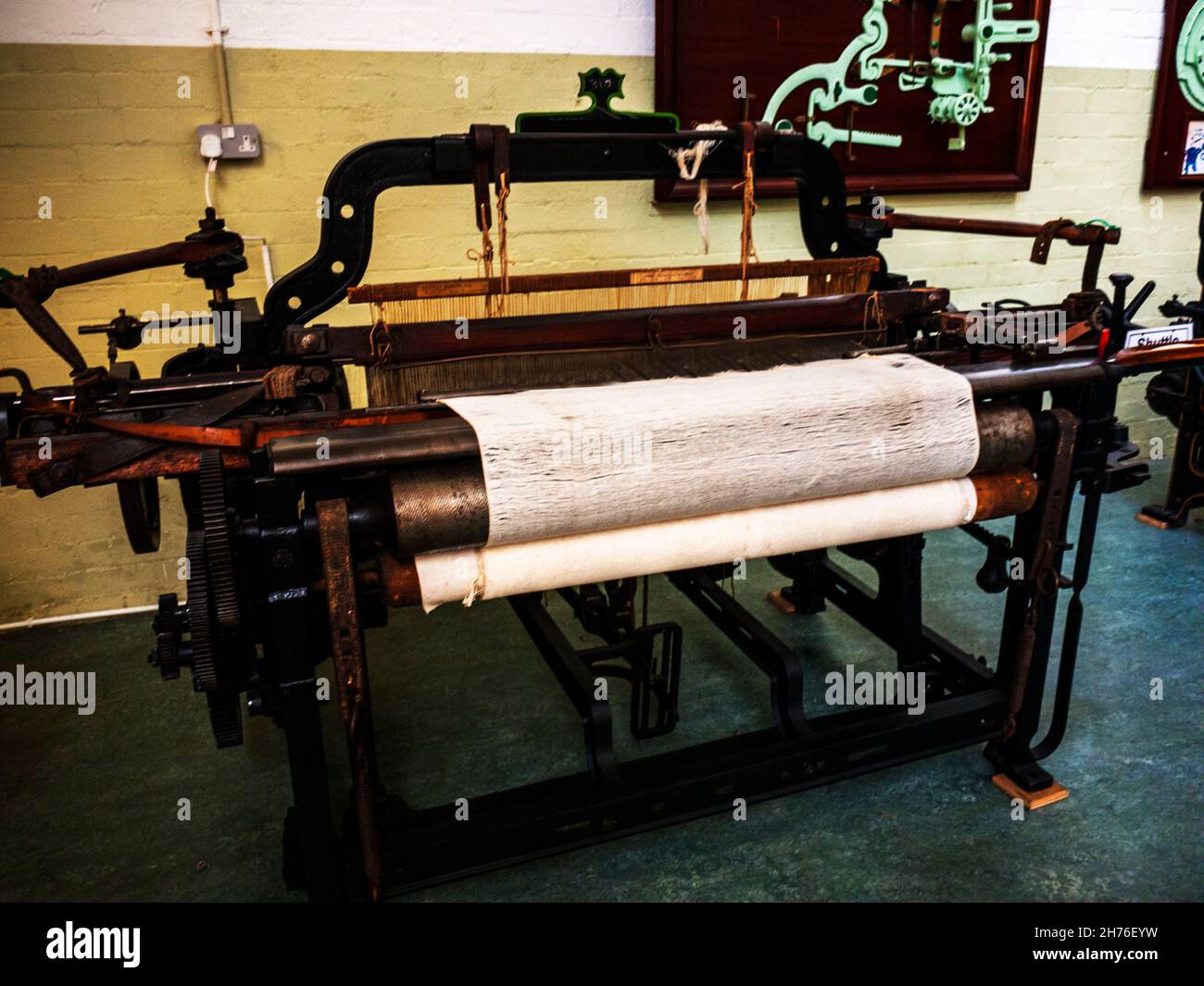 Lancashire weaving looms. This were attached by belt to the steam