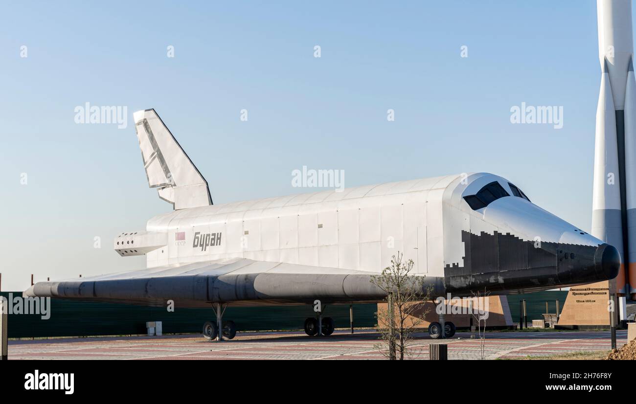 Buran life-size model- the first spaceplane as part of the Soviet/Russian Buran programme. National Space Center, Astana, Nur-Sultan, Kazakhstan Stock Photo