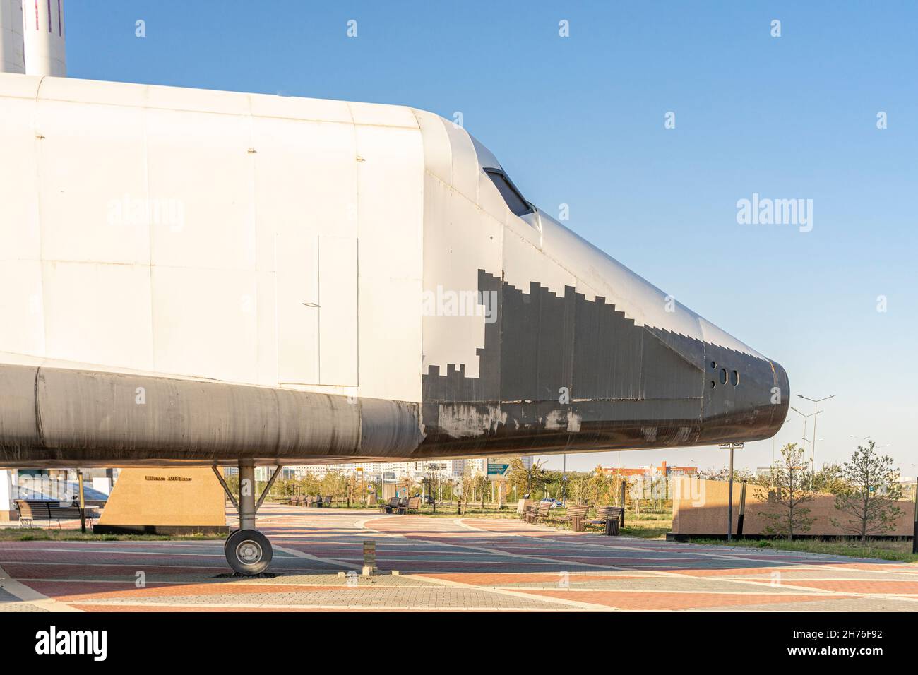 Buran life-size model- the first spaceplane as part of the Soviet/Russian Buran programme. National Space Center, Astana, Nur-Sultan, Kazakhstan Stock Photo