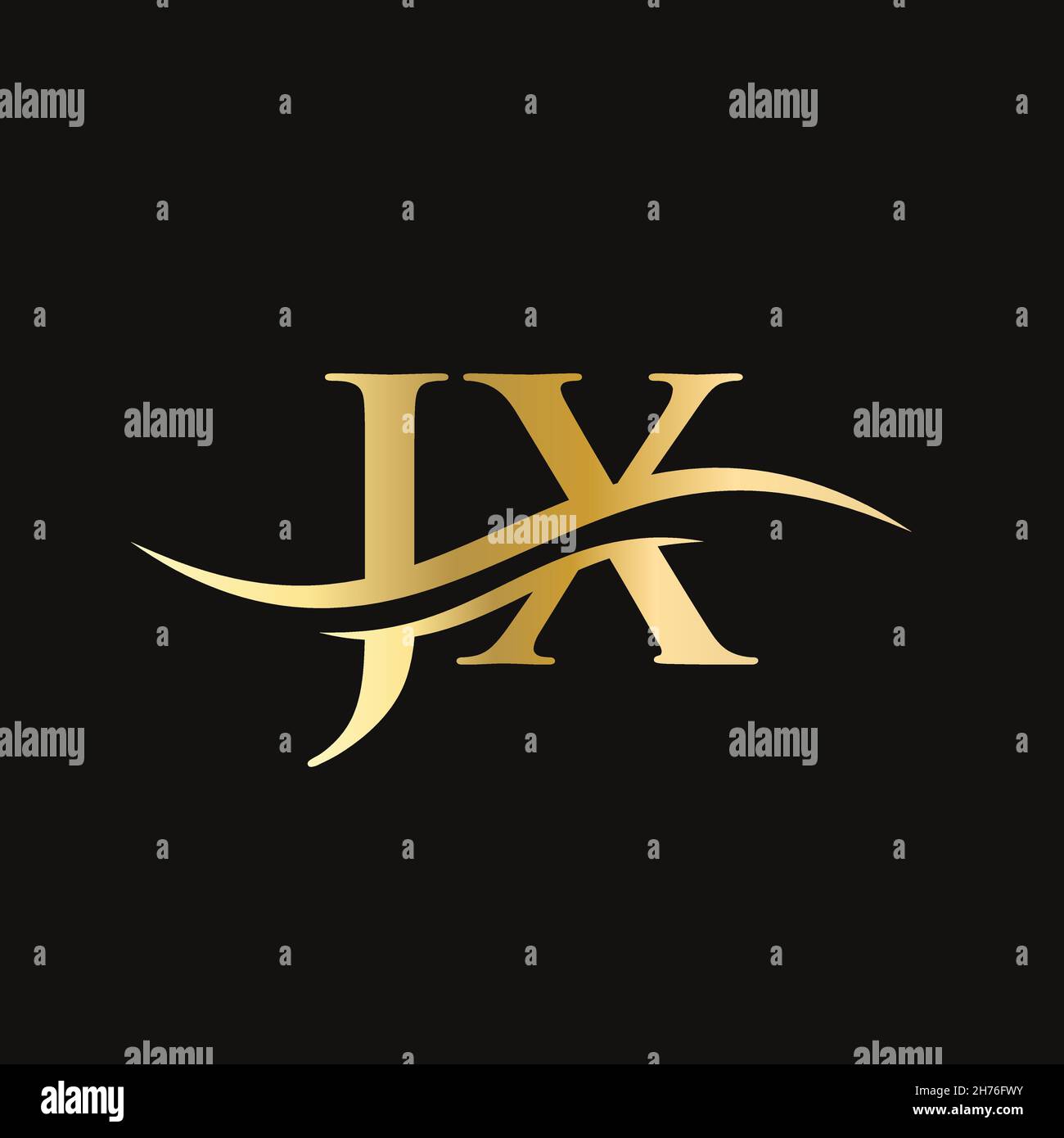 Initial linked letter JX logo design. Modern letter JX logo design