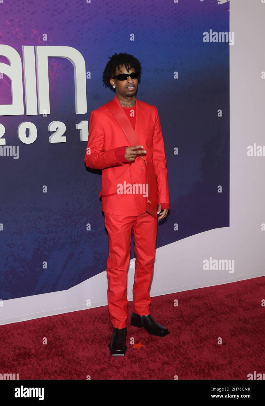 Recording artist 21 Savage attends 2021 Soul Train Awards red carpet at  Adam Clayton Powell State Plaza on Saturday, Nov. 20, 2021, in New York.  (Photo by Andy Kropa/Invision/AP Stock Photo - Alamy