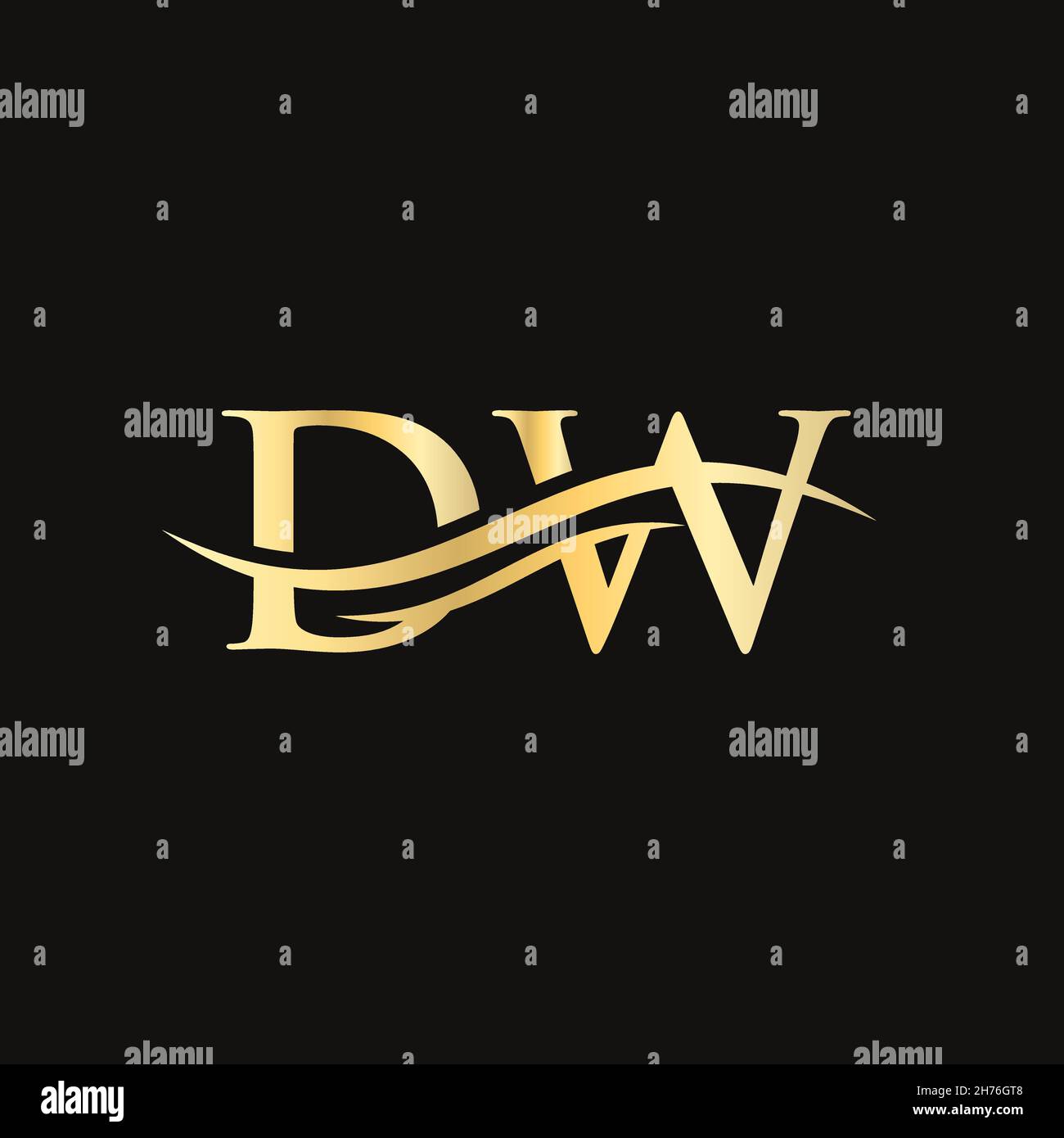 Initial linked letter DW logo design. Modern letter DW logo design vector with modern trendy Stock Vector