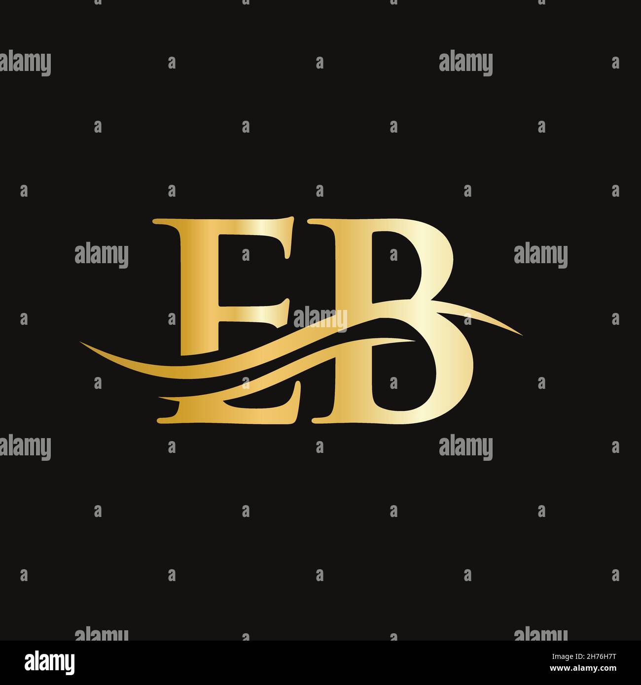 Swoosh Letter EB Logo Design for business and company identity. Water ...