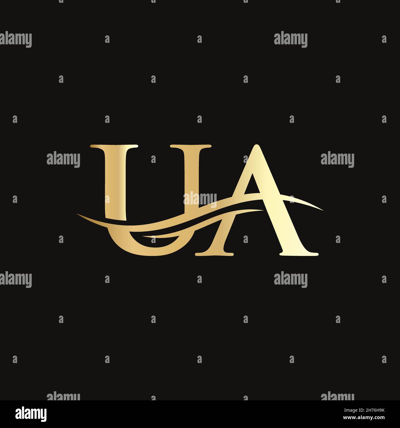 UA Linked Logo for business and company identity. Creative Letter UA Logo Vector Stock Vector