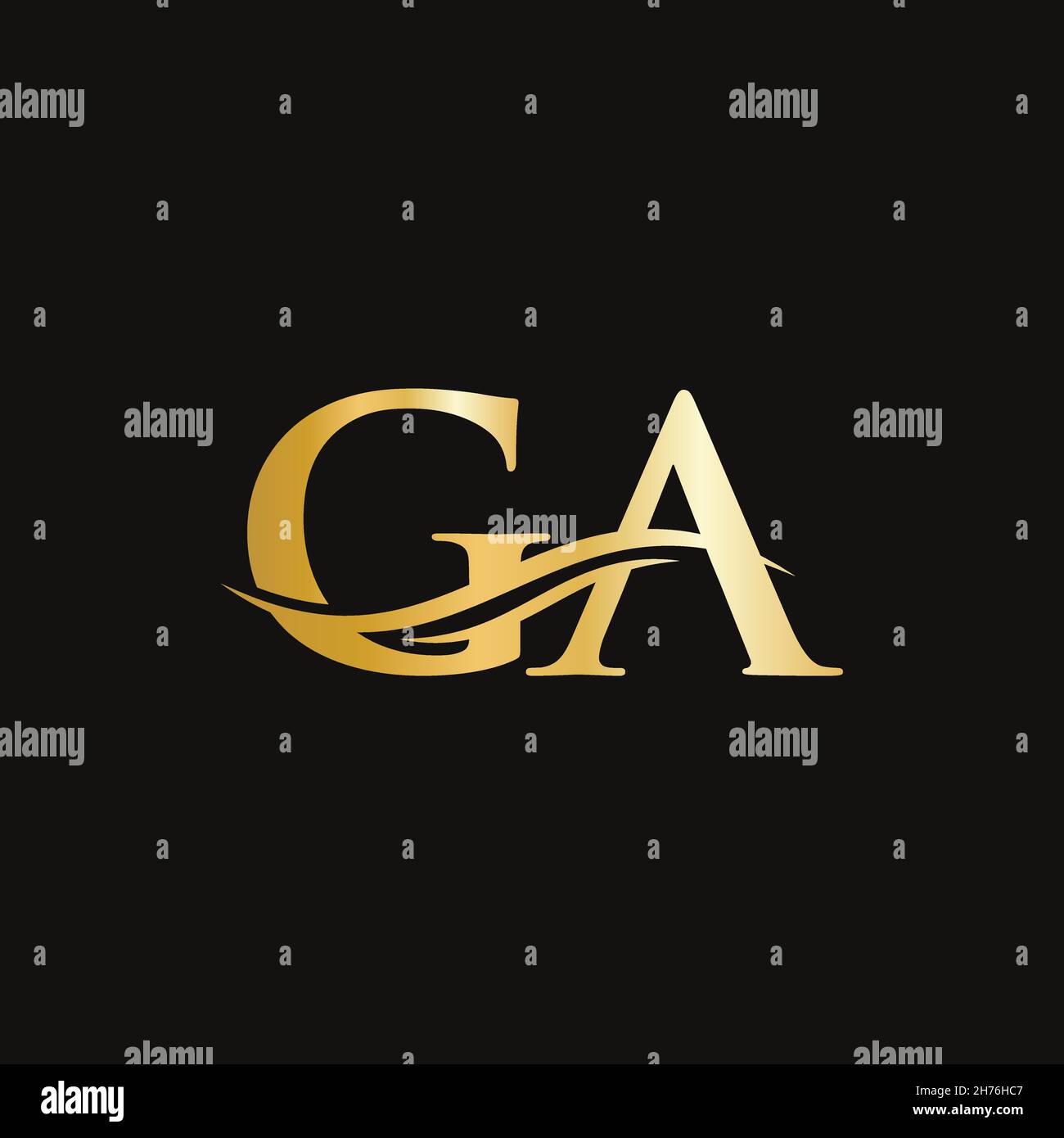 GA Letter Linked Logo for business and company identity. Initial Letter GA Logo Vector Template. Stock Vector