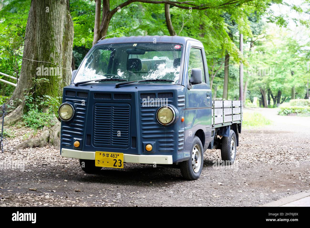 A retro pick-up truck in Tokyo, Japan. Stock Photo