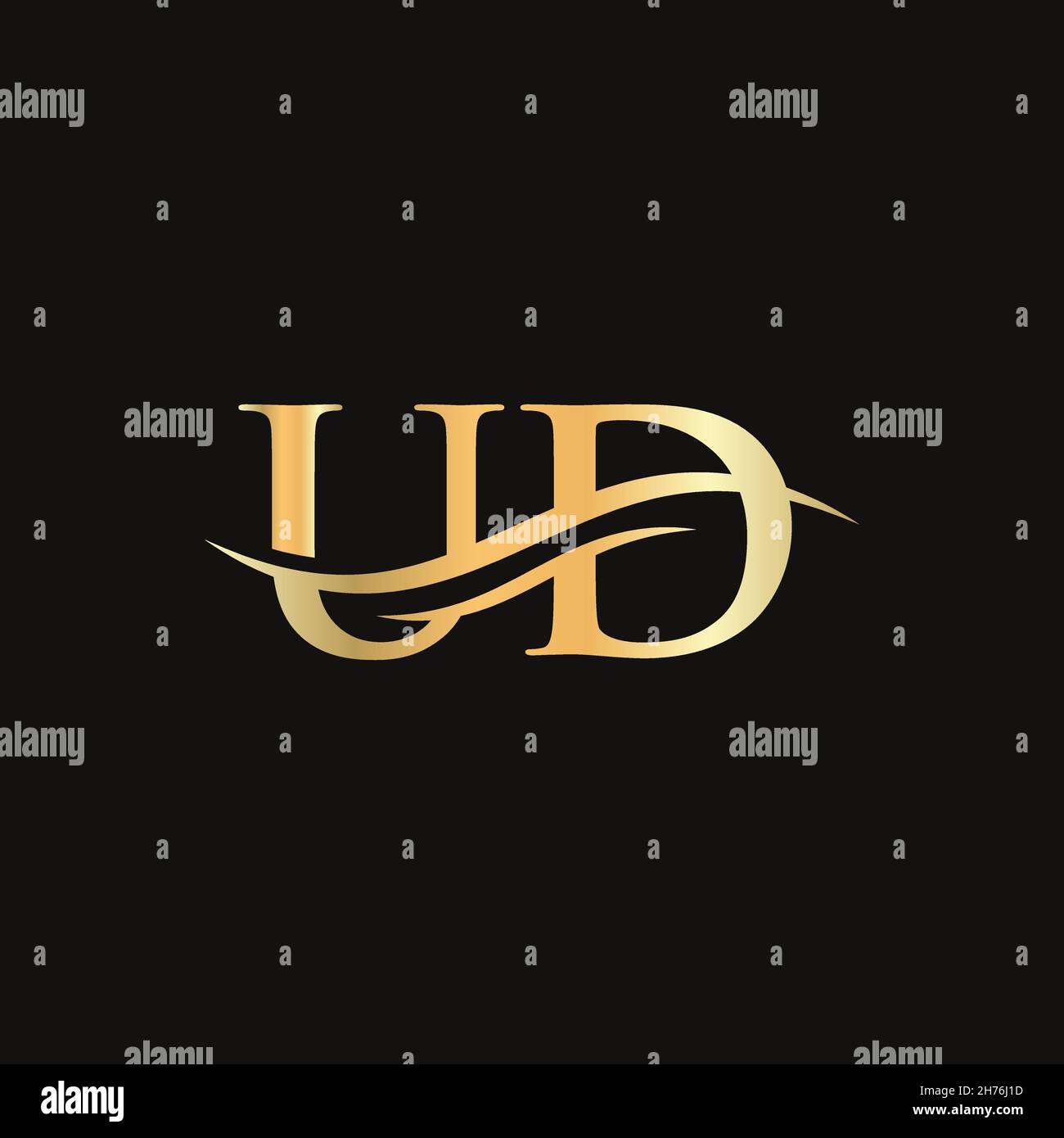 UD Linked Logo for business and company identity. Creative Letter UD Logo Vector Stock Vector