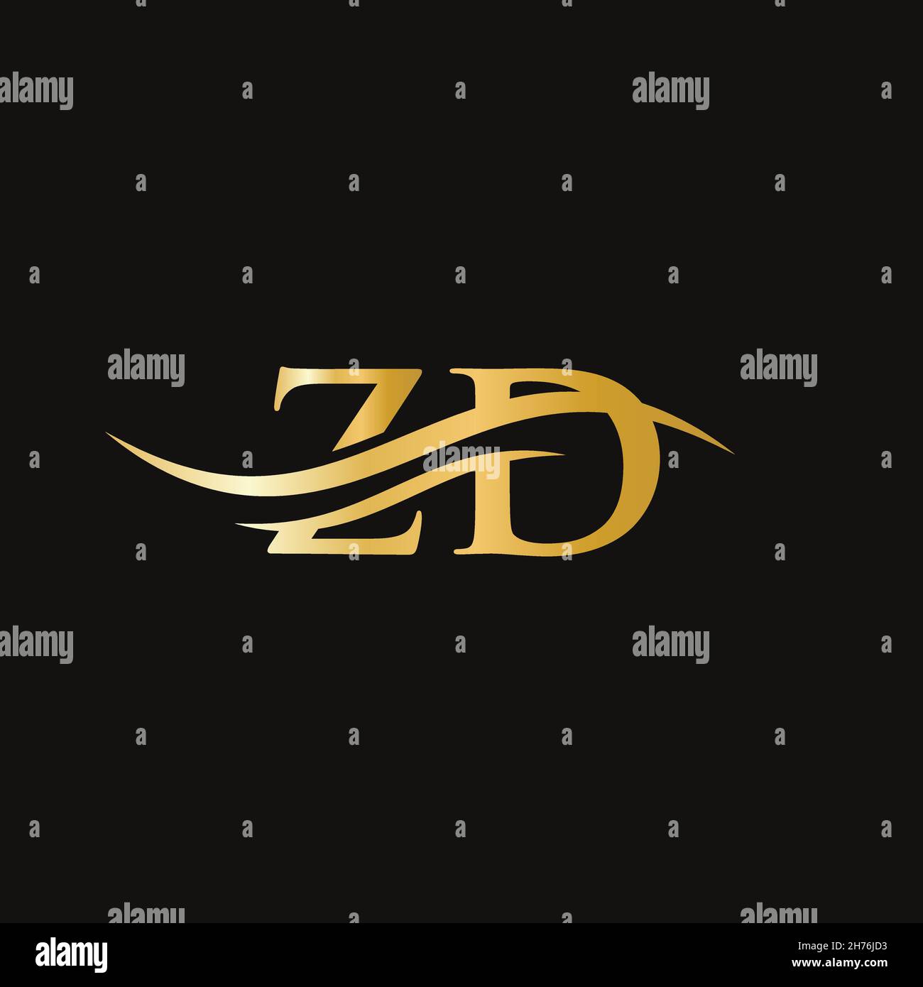 ZD logo design. Initial ZD letter logo design. Stock Vector