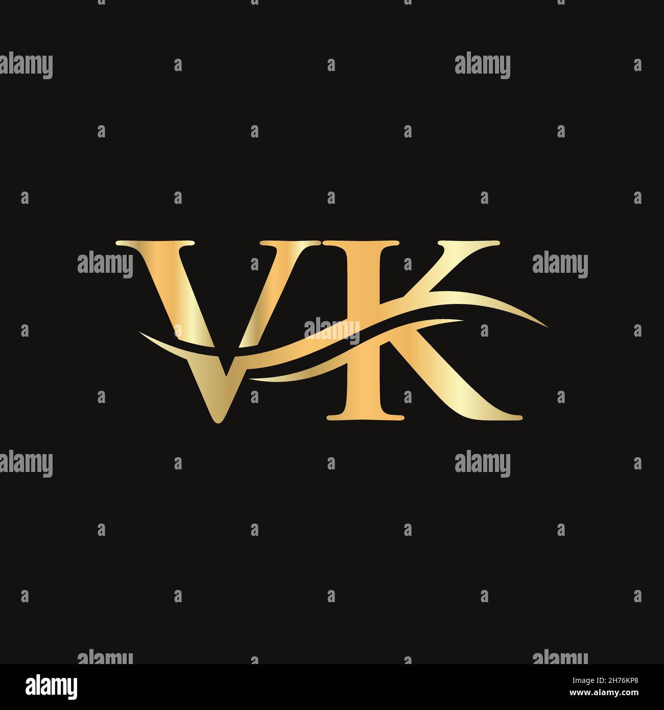VK letter logo. Initial VK letter business logo design vector template ...