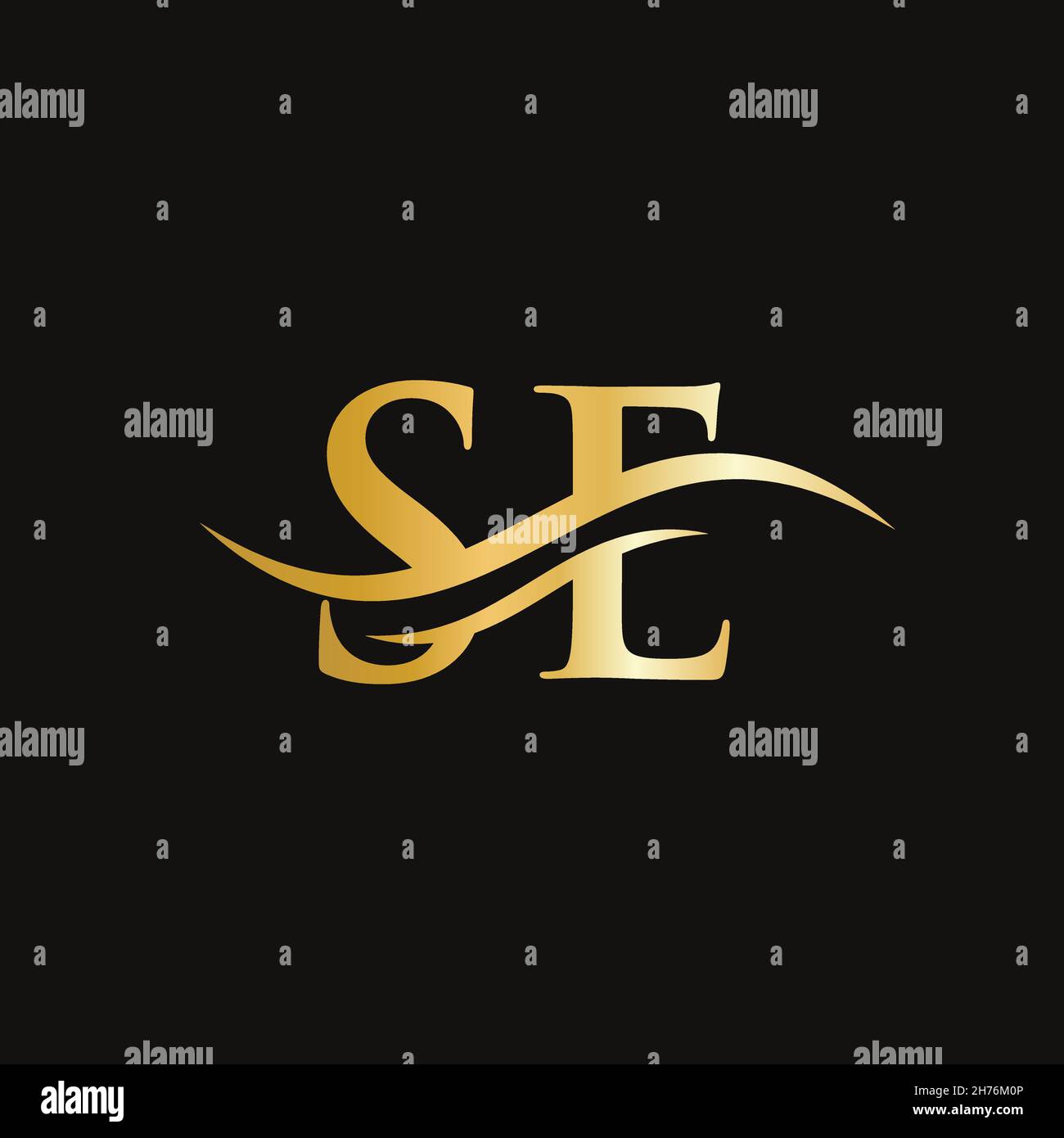 SE Linked Logo for business and company identity. Creative Letter SE Logo Vector Stock Vector