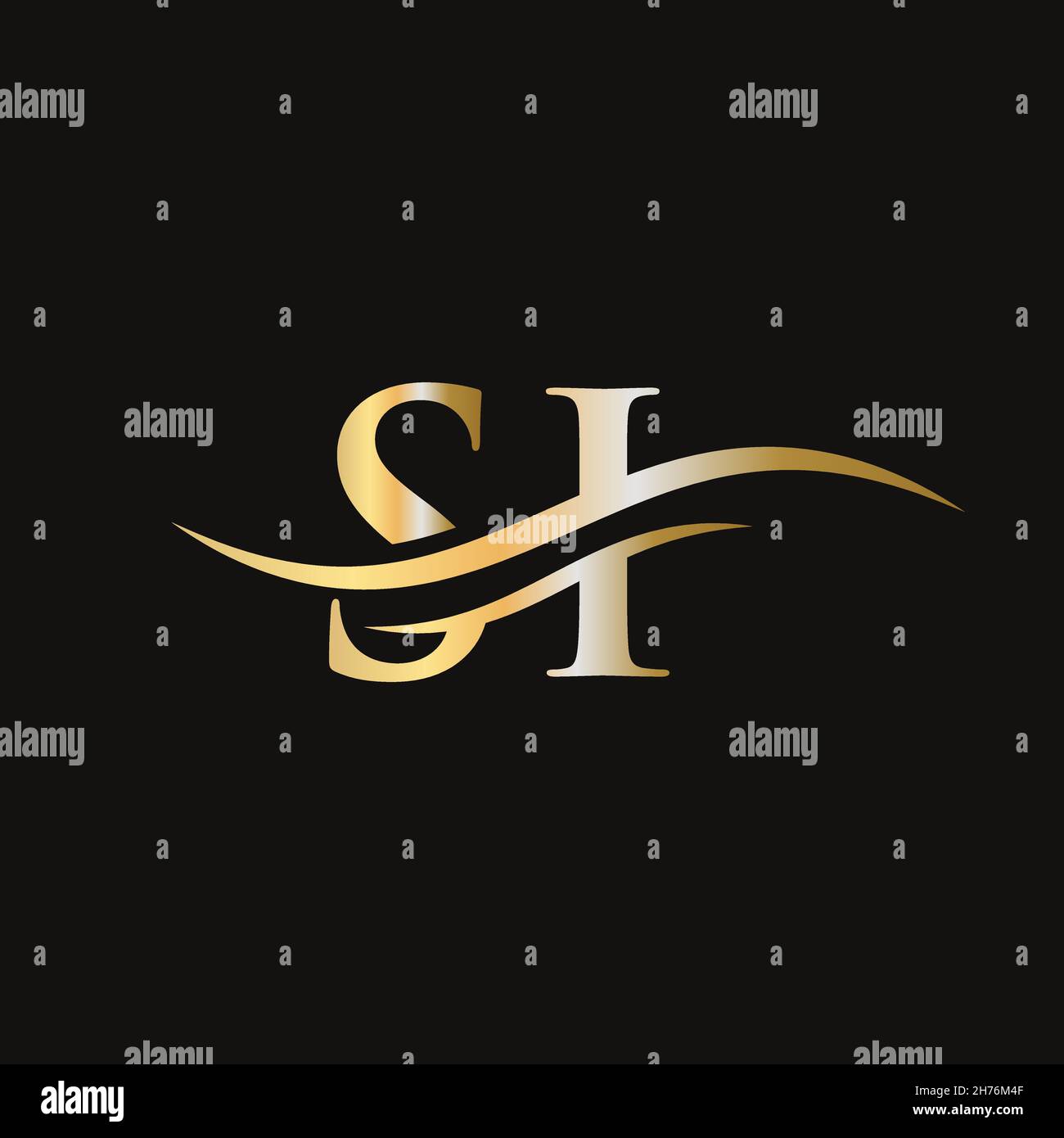 Creative SI letter with luxury concept. Modern SI Logo Design for business and company identity. Stock Vector