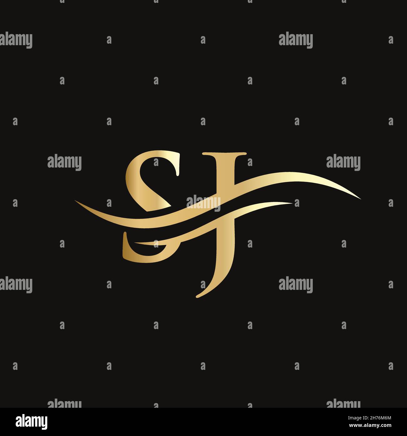 Modern SJ Logo Design for business and company identity. Creative SJ letter with luxury concept. Stock Vector