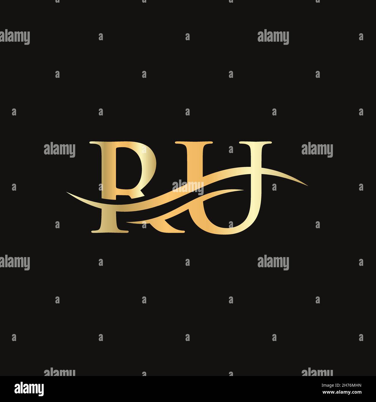 Creative RU letter with luxury concept. Modern RU Logo Design for ...