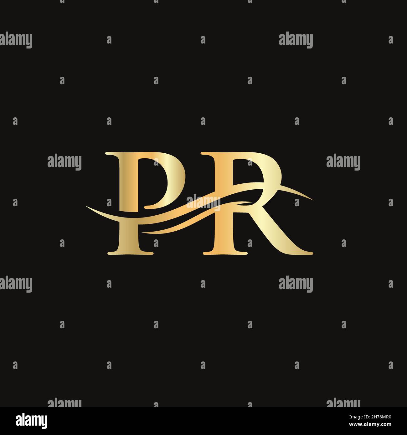 Initial PR letter linked logo vector template. Swoosh letter PR logo design. PR Logo design vector Stock Vector