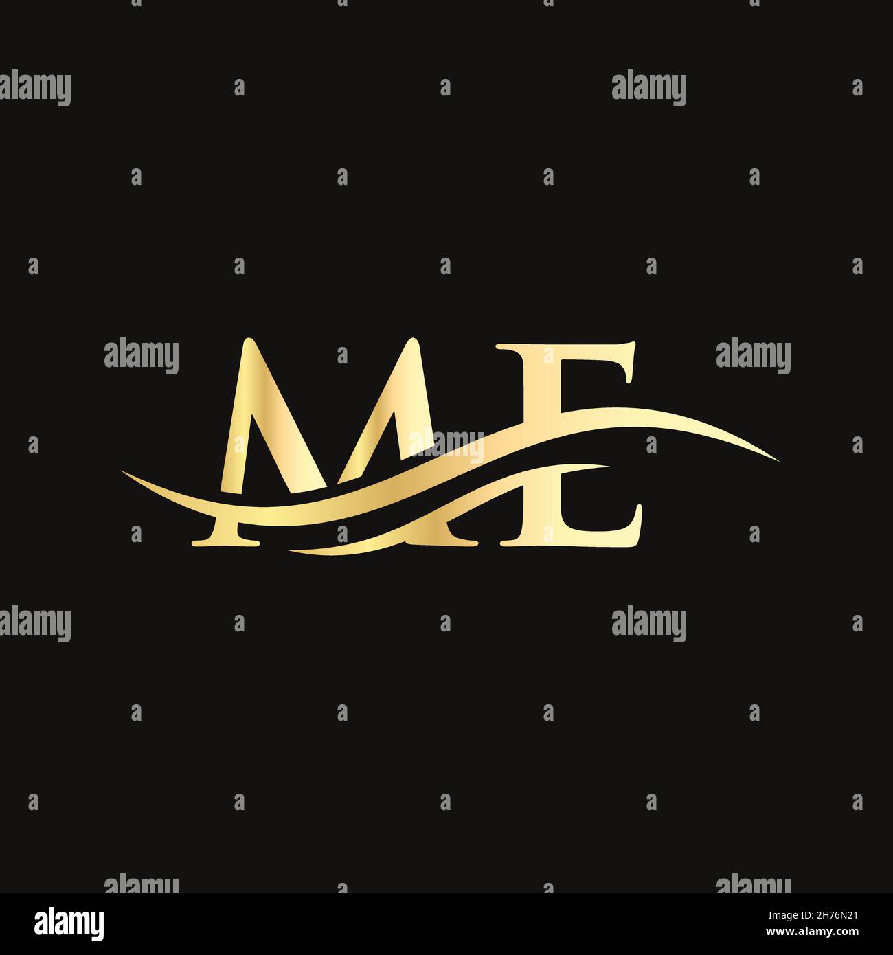 Swoosh Letter ME Logo Design for business and company identity. Water ...