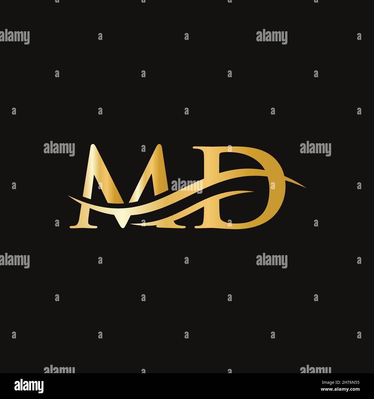 MD Linked Logo for business and company identity. Creative Letter MD ...