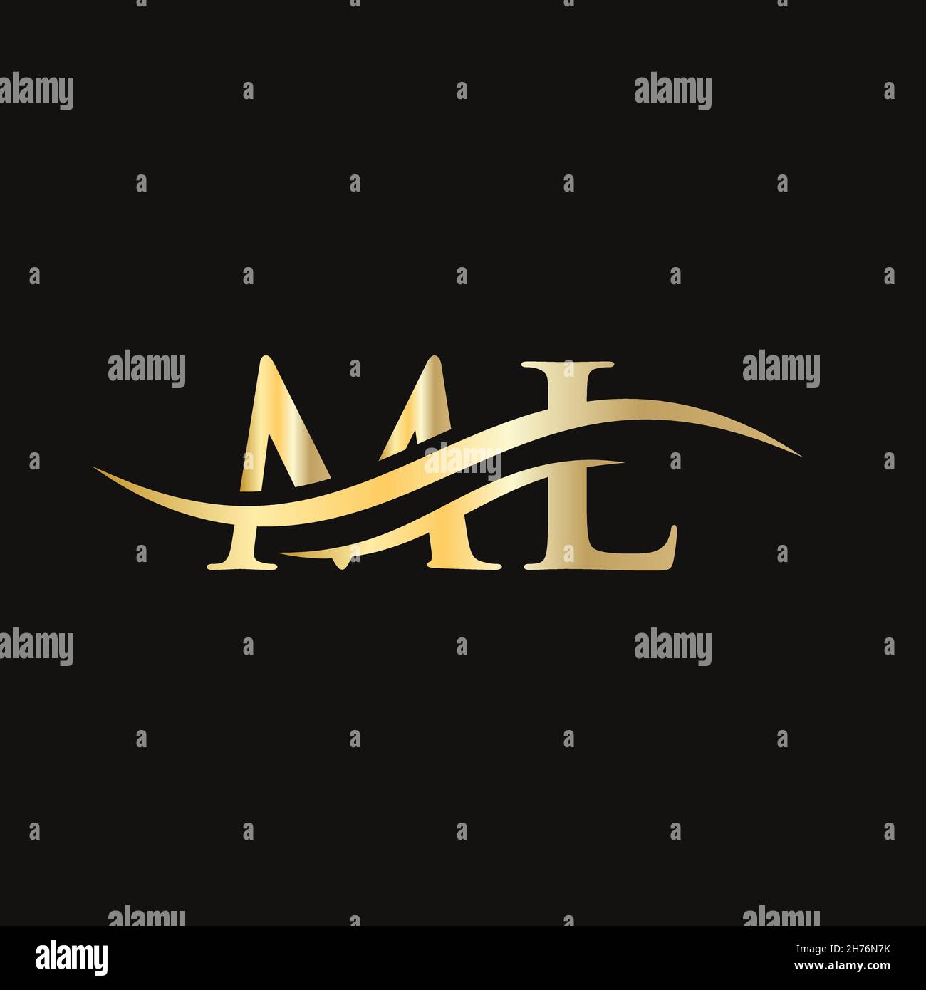 Initial linked letter ML logo design. Modern letter ML logo design vector with modern trendy Stock Vector