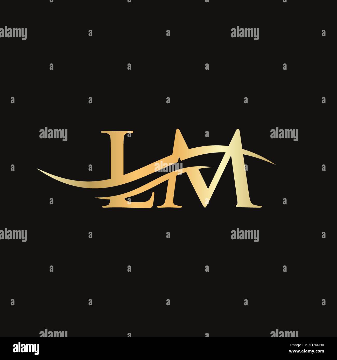 Initial linked letter LM logo design. Modern letter LM logo design vector with modern trendy Stock Vector