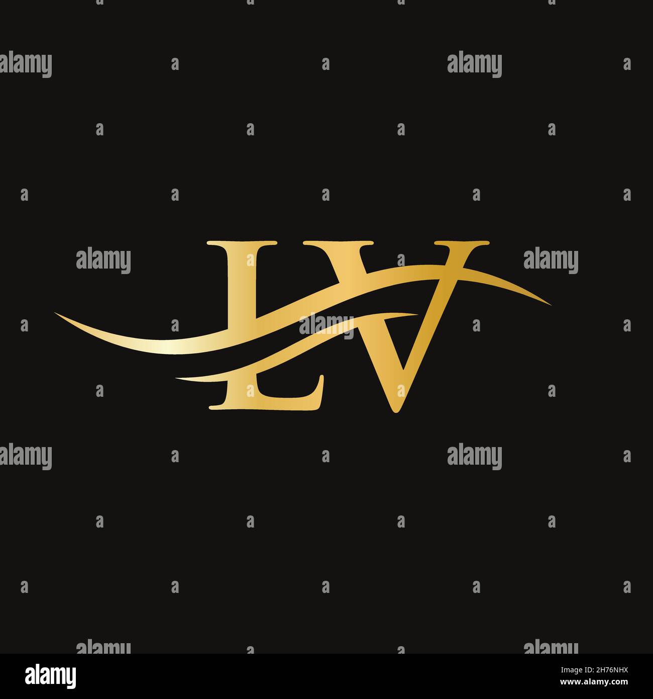 LV Linked Logo for business and company identity. Creative Letter LV Logo Vector Stock Vector