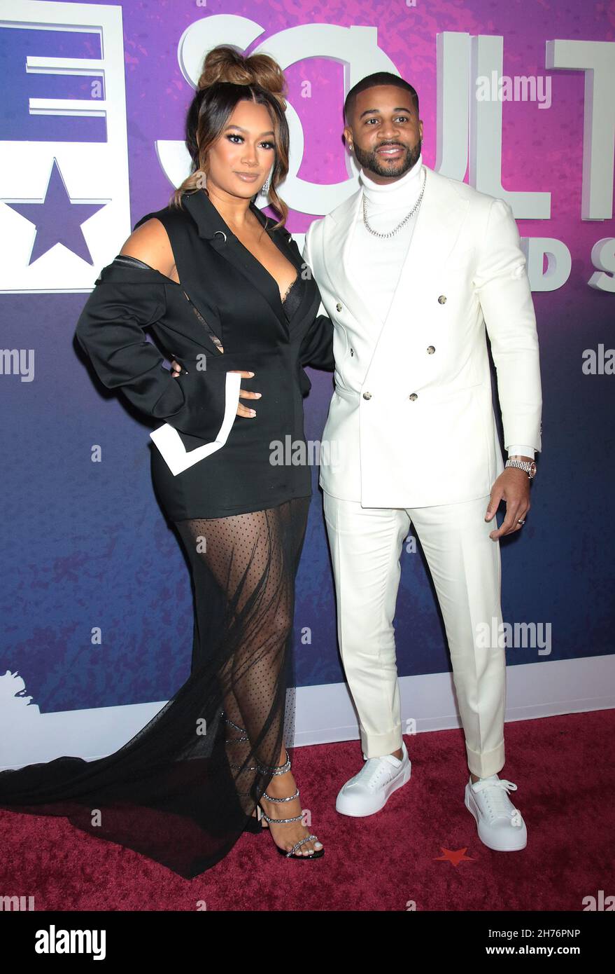 New York, NY, USA. 20th Nov, 2021. Crystal Hayslett and Devale Ellis at