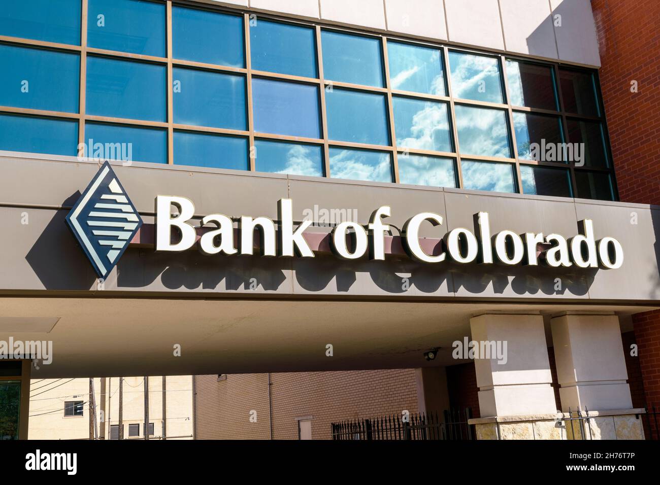 Bank of Colorado sign, logo on bank branch facade - Colorado Springs, Colorado, USA - 2021 Stock Photo