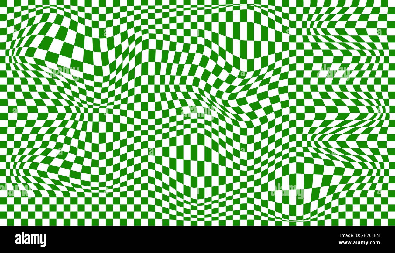 Distorted surface. Chess background with distortion. Optical illusion ...