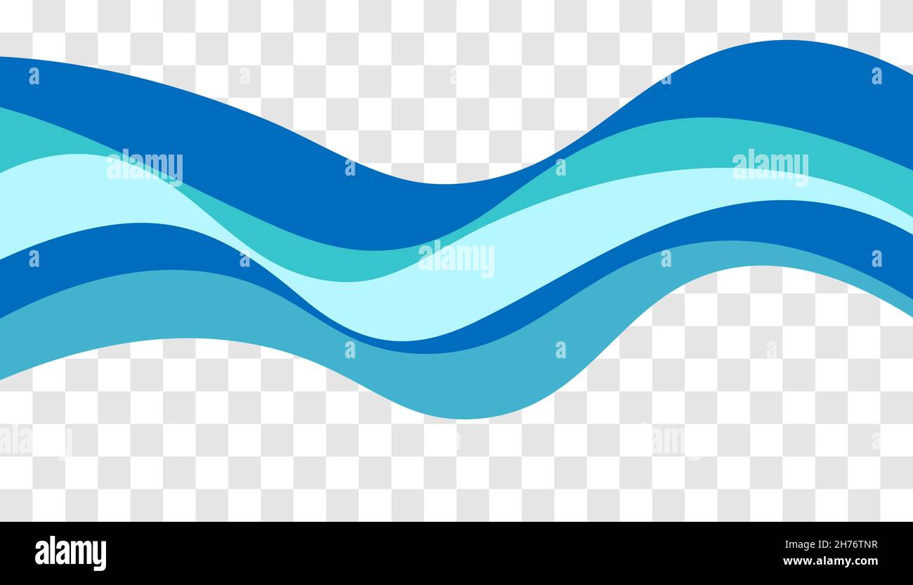 Blue decorative wave isolated on transparent background. Wavy design ...