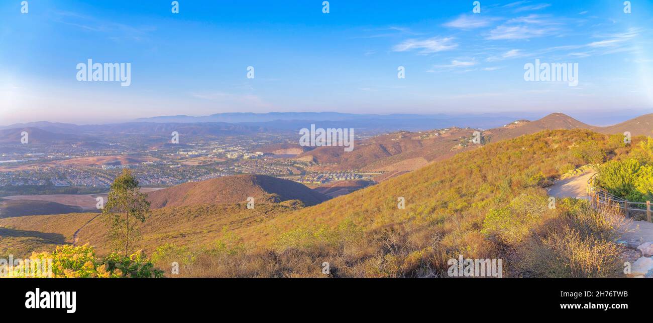 View of a residential area from a mountain at San Diego, California Stock Photo