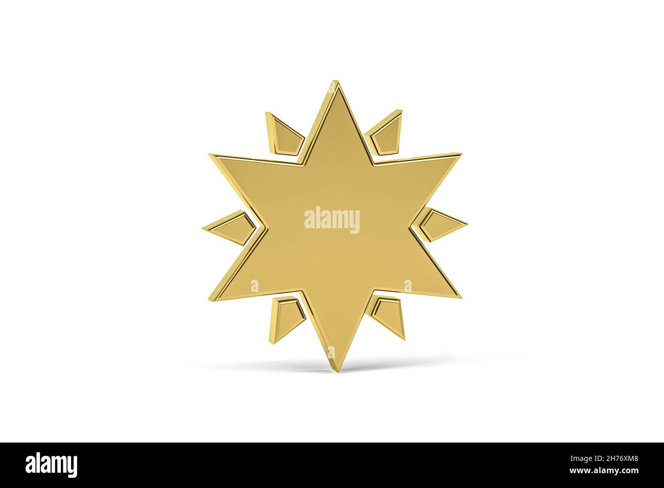 Golden 3d star icon isolated on white background - 3d render Stock ...