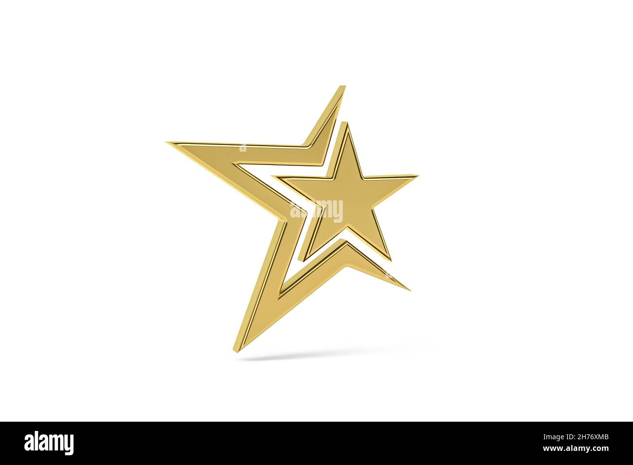 Golden 3d star icon isolated on white background - 3d render Stock ...