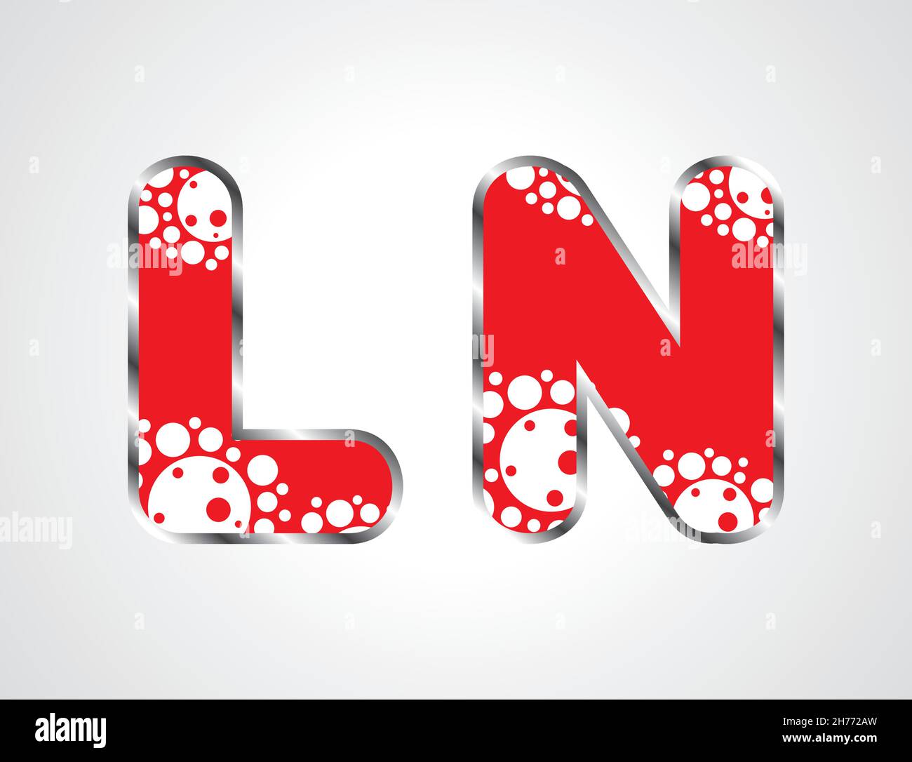 Red, white and black style Typography alphabet letters isolated on red