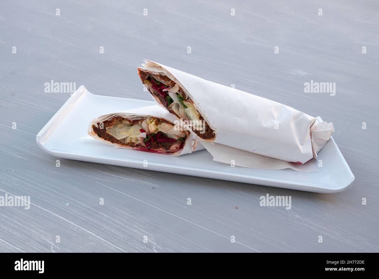 Traditional Turkish Raw Meat Wrap (Turkish Name Cig Kofte Durum), Raw