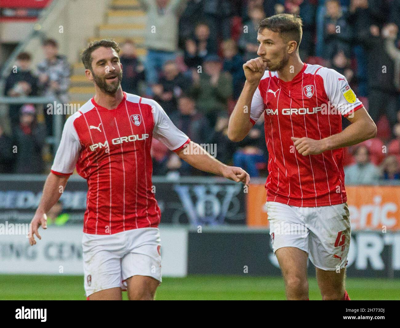 Dan Barlaser 4 Of Rotherham United Celebrates His Goal To Make It 2 0 Stock Photo Alamy
