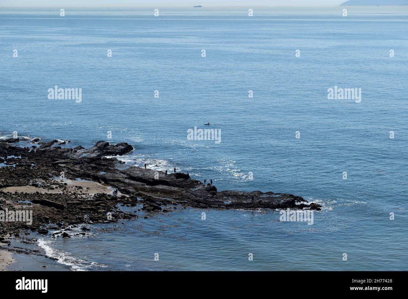 Rocky coastline on the Southern California coastline Stock Photo