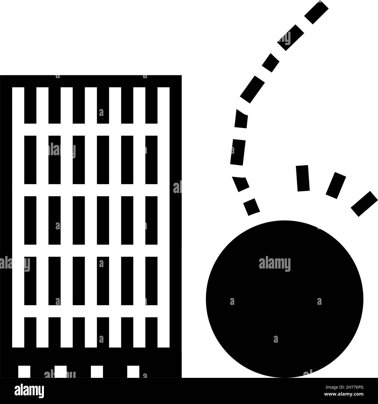 high rise skyscraper demolition glyph icon vector illustration Stock ...