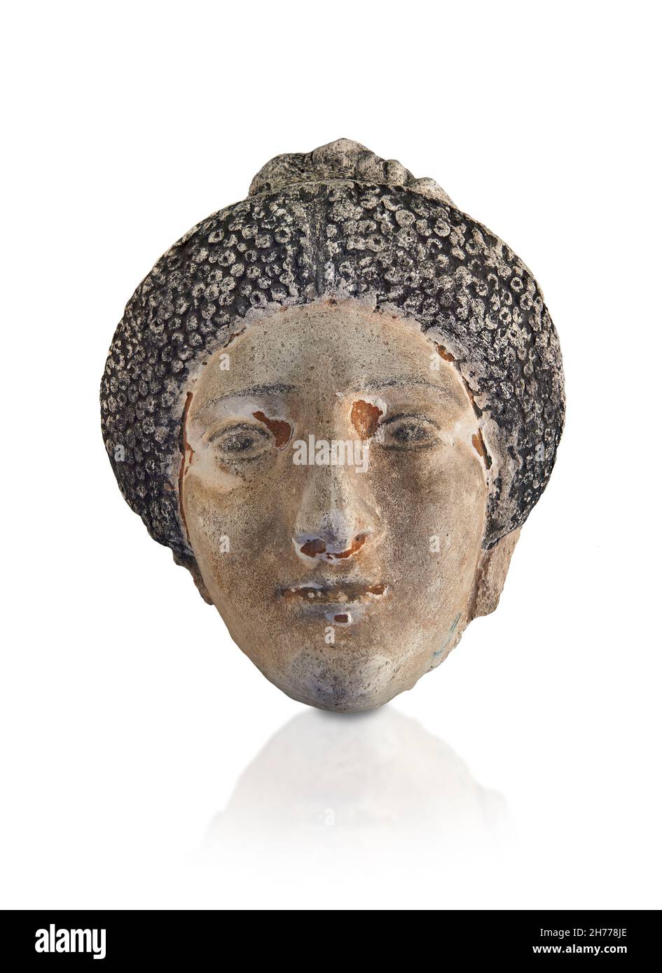 Roman Egyptian death mask, 2nd cent AD. Museum of Fine Arts of Lyon inv 1995 . Paster . Stock Photo