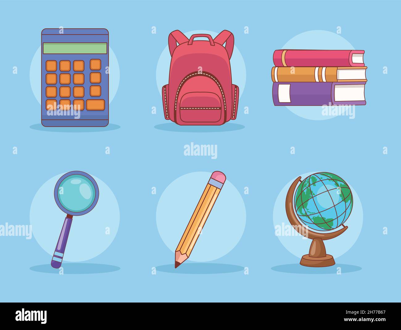 six school supplies Stock Vector Image & Art - Alamy