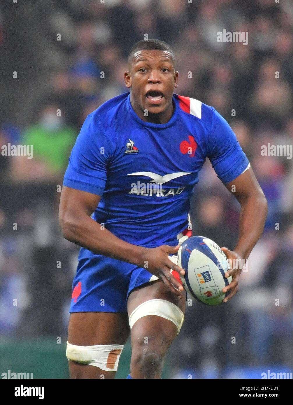 France Cameron Woki during the Autumn Nations Series match between France  and New Zealand on November 20, 2021 in Paris, France. Photo by Christian  Liewig/ABACAPRESS.COM Stock Photo - Alamy