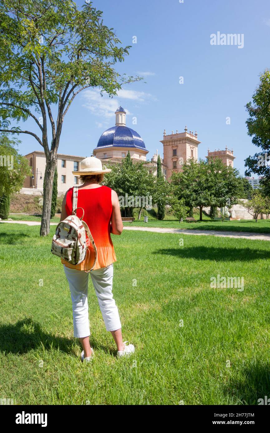 The Jardin del Turia a green space around the Spanish city of Valencia made when the river that flowed through the city was diverted l Stock Photo