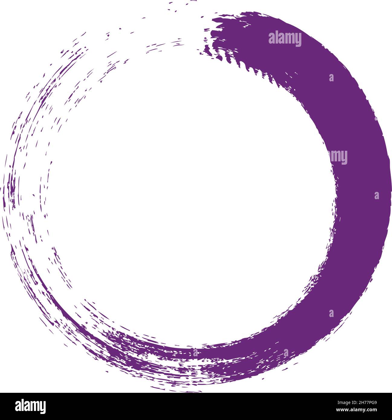 Brush Paint Purple Color Circle Stock Vector